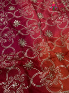 border detail of rani pure upada silk gota patti saree