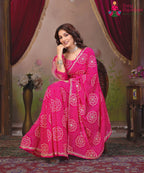 Rani Synthetic Georgette saree with Cut Dana Hand Work side drape view