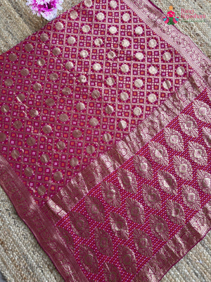Rani Soft Georgette Banarasi Zari Weave Gharchola Saree for Red Puja Sarees | Shop Now