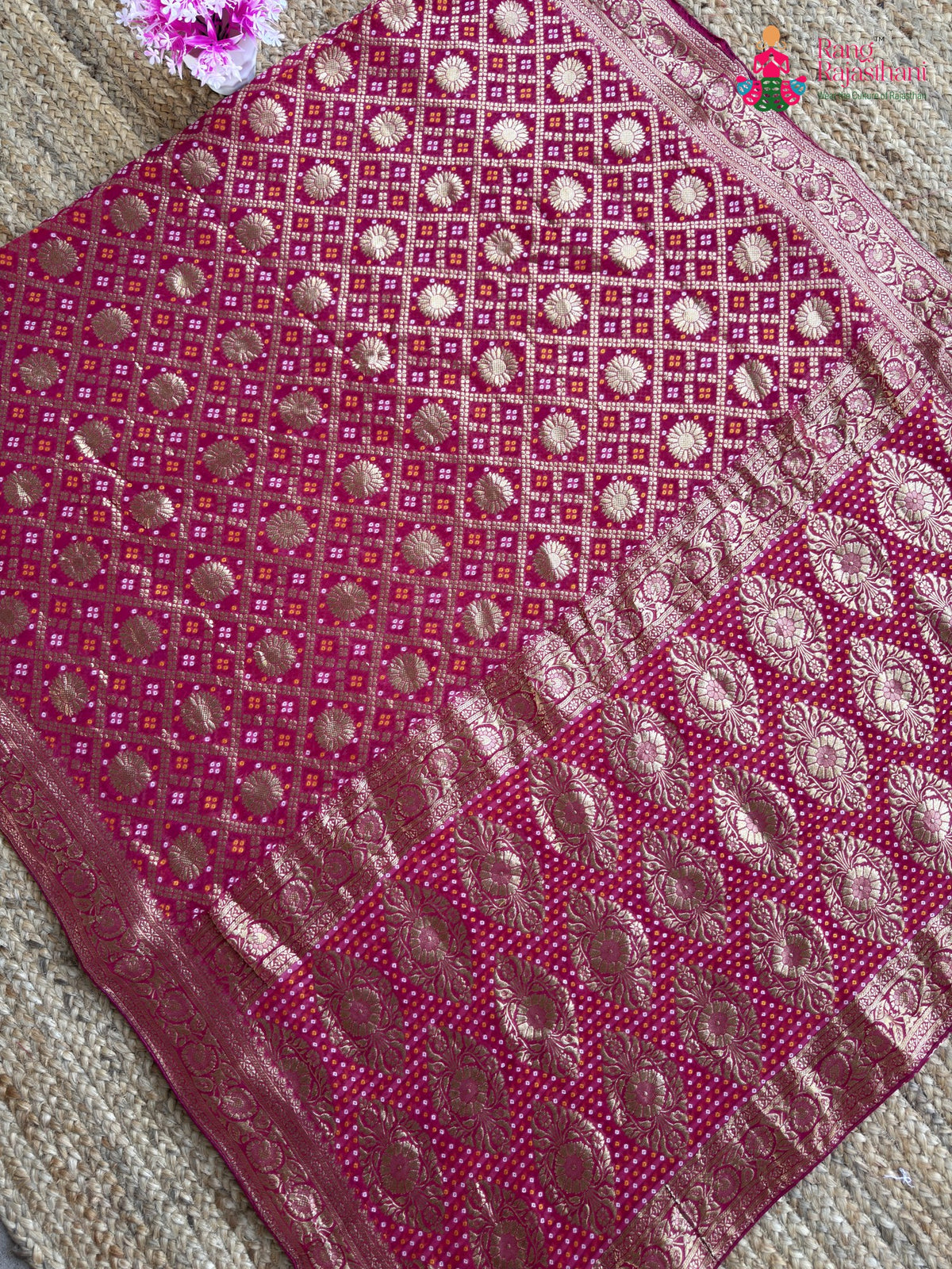 rani soft georgette banarasi zari weave gharchola saree ethnic wear by Rang Rajasthani
