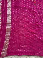 design pattern of rani soft georgette banarasi zari weave gharchola saree