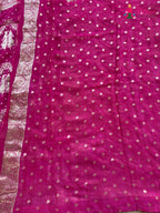 design pattern of rani soft georgette banarasi zari weave gharchola saree