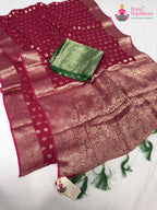 complete look of rani soft georgette banarasi zari weave saree