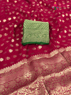 Rani Soft Georgette Banarasi Zari Weave Saree for Karwa Chauth | Flowy Edit