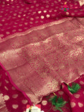 Rani Soft Georgette Banarasi Zari Weave Saree for Karwa Chauth | Flowy Edit