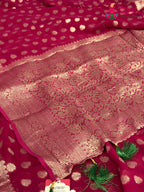 Rani Soft Georgette Banarasi Zari Weave Saree for Karwa Chauth | Flowy Edit