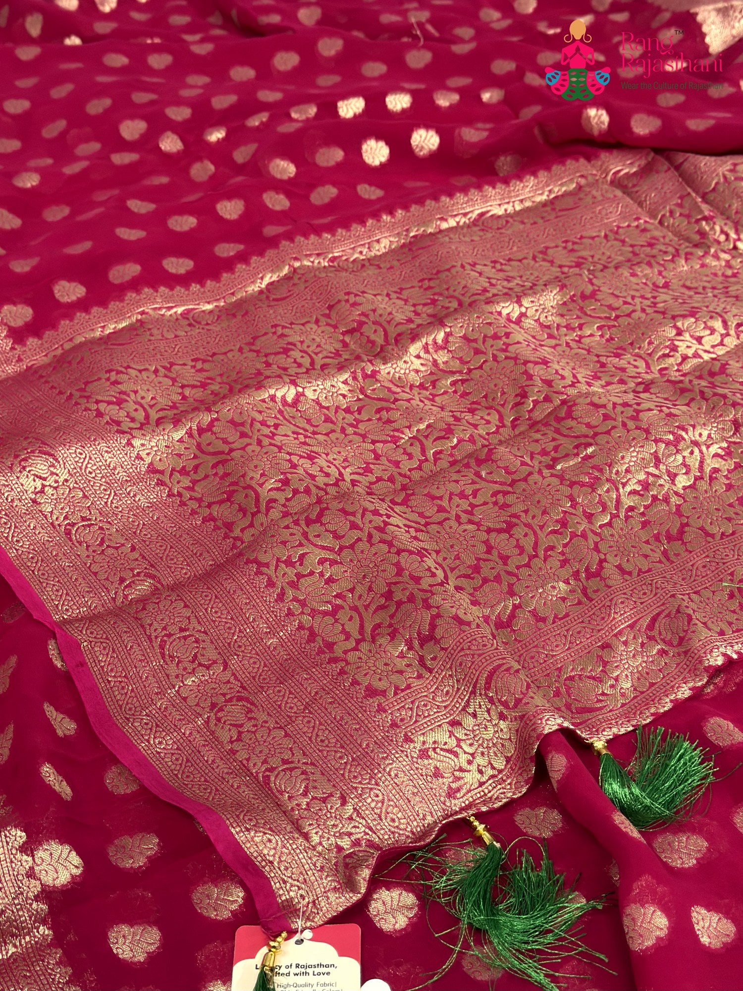 Rani Soft Georgette Banarasi Zari Weave Saree for Karwa Chauth | Flowy Edit