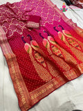 Rani Soft Georgette Banarasi Zari Weave Saree for Wedding Guest | Shop Now