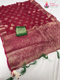Rani Soft Georgette Banarasi Zari Weave Saree for Mehendi Ceremony | Luxe Collection