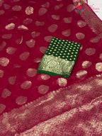 Rani Soft Georgette Banarasi Zari Weave Saree for Mehendi Ceremony | Curated Pick