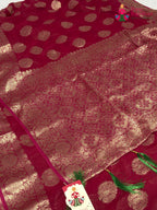 Rani Soft Georgette Banarasi Zari Weave Saree for Mehendi Ceremony | Curated Pick