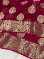 Rani Soft Georgette Banarasi Zari Weave Saree for Mehendi Ceremony | Curated Pick