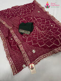 Rani Soft Georgette Bandhani Saree for Mayra Ceremony | Festive Edit