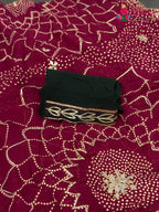 Rani Soft Georgette Bandhani Chunri Saree for Mayra Ceremony | Editor Pick