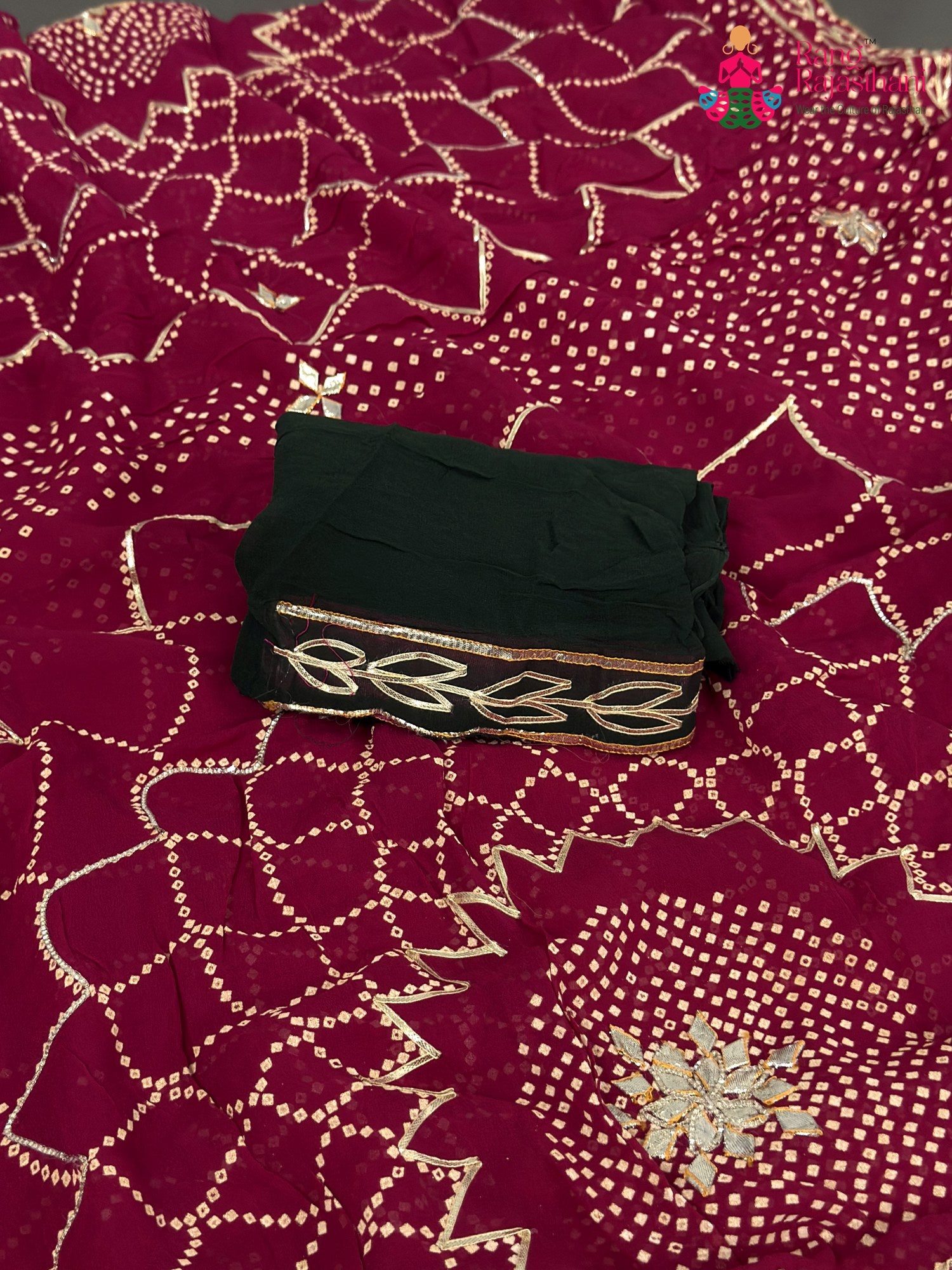 Rani Soft Georgette Bandhani Chunri Saree for Mayra Ceremony | Editor Pick