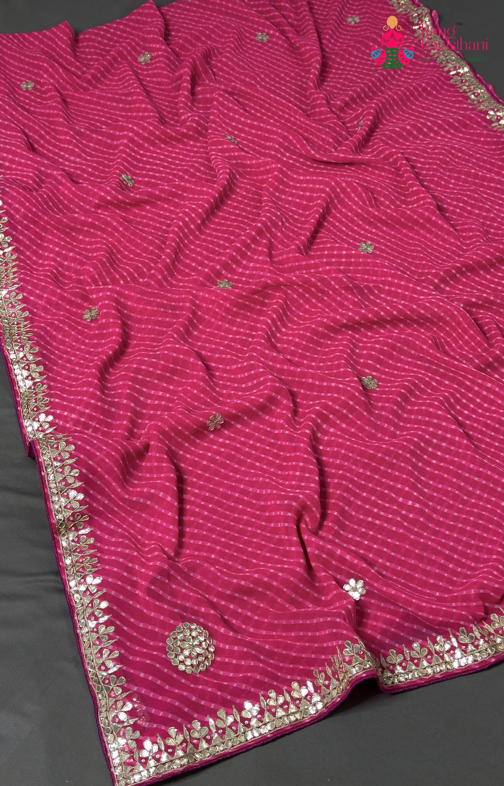 rani soft georgette gota patti saree by Rang Rajasthani