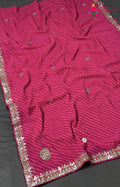 rani soft georgette gota patti saree by Rang Rajasthani