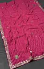 rani soft georgette gota patti saree by Rang Rajasthani