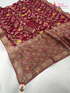 rani soft georgette meenakari zari saree for sangeet night by Rang Rajasthani
