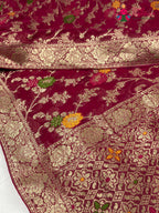 Rani Soft Georgette Meenakari Zari Saree for Sangeet Night | Bridal Collection