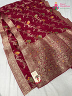 complete look of rani soft georgette meenakari zari saree