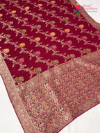Rani Soft Georgette Meenakari Zari Saree for Wedding Reception | Wedding Ready