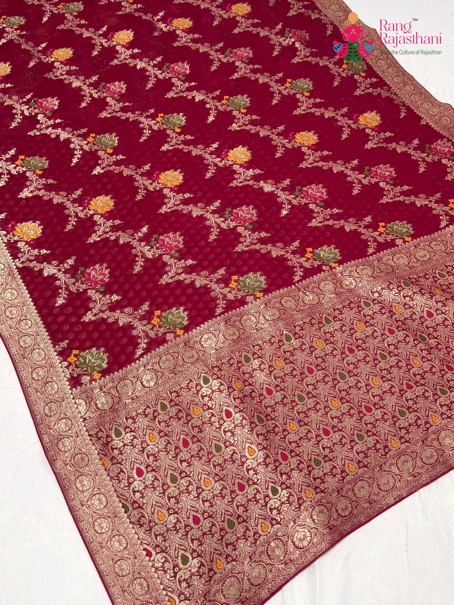 Rani Soft Georgette Meenakari Zari Saree for Wedding Reception | Wedding Ready