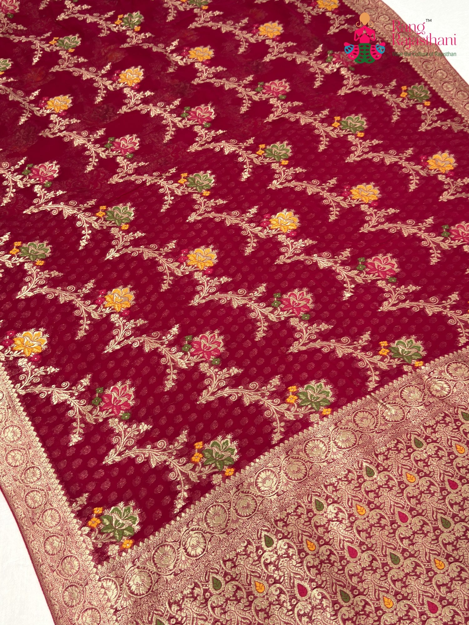 Rani Soft Georgette Meenakari Zari Saree for Wedding Reception | Wedding Ready