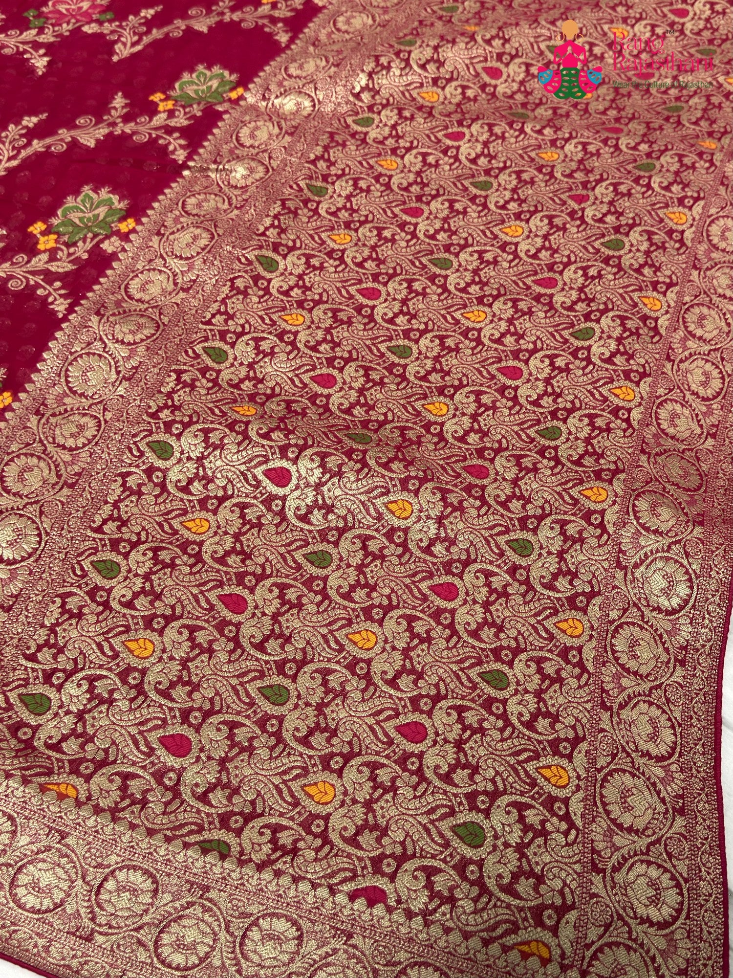 Rani Soft Georgette Meenakari Zari Saree for Wedding Reception | Wedding Ready