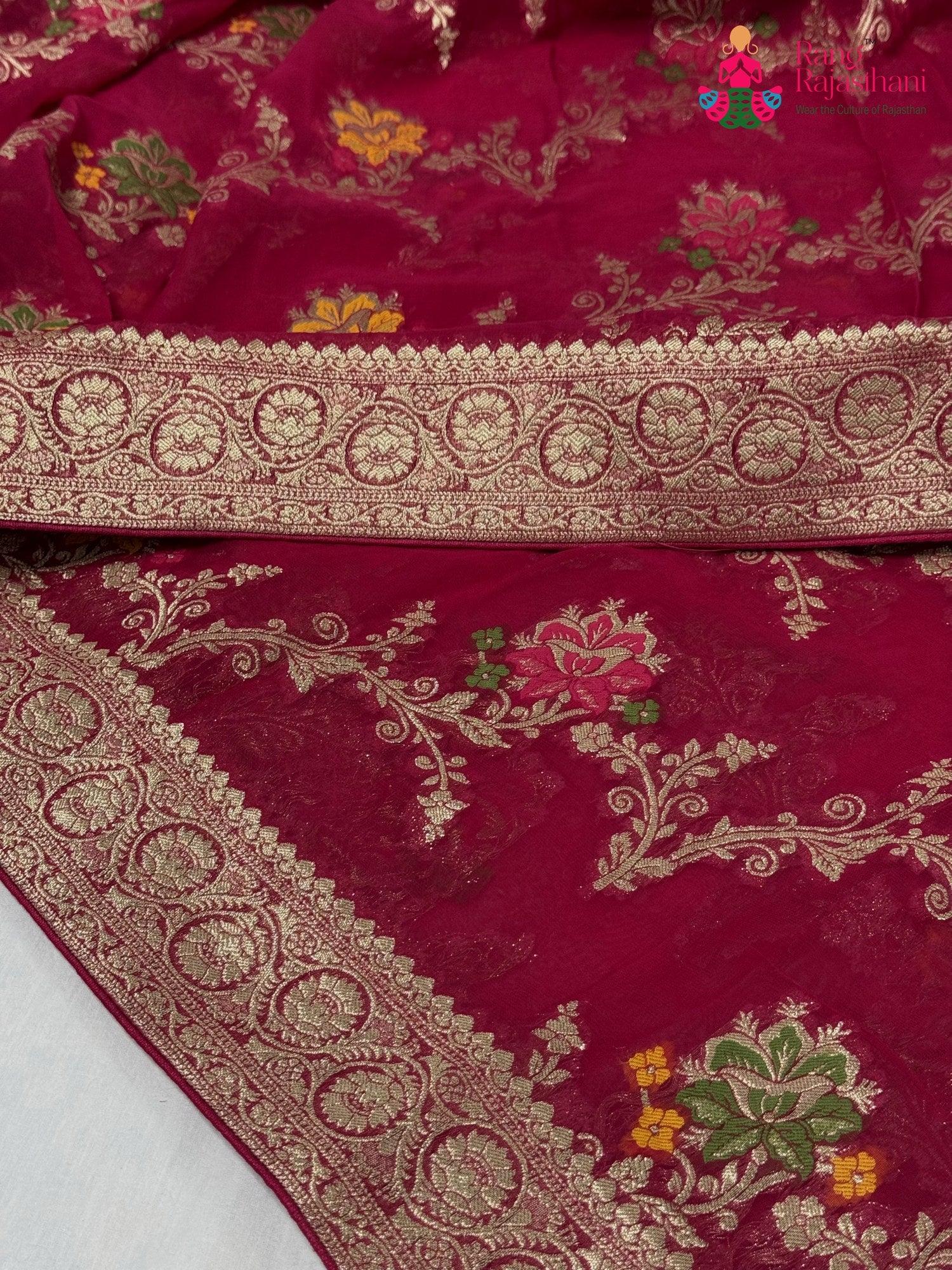Rani Soft Georgette Meenakari Zari Saree for Wedding Reception | Wedding Ready