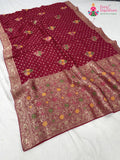 rani soft georgette meenakari zari saree for wedding reception by Rang Rajasthani