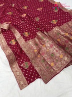 complete look of rani soft georgette meenakari zari saree