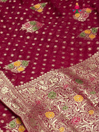 border detail of rani soft georgette meenakari zari saree