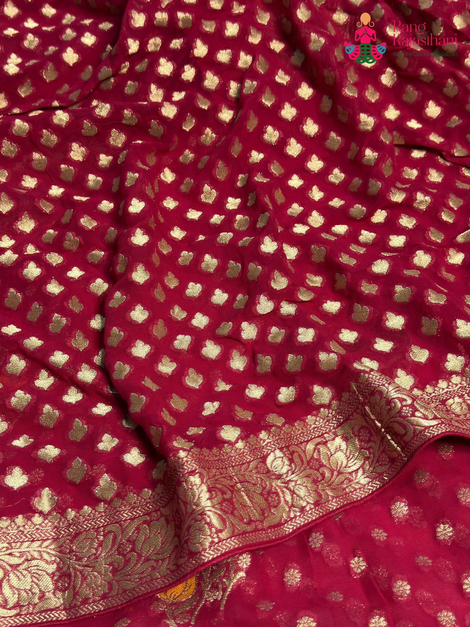 Rani Soft Georgette Meenakari Zari Saree for Wedding Reception | Designer Edit