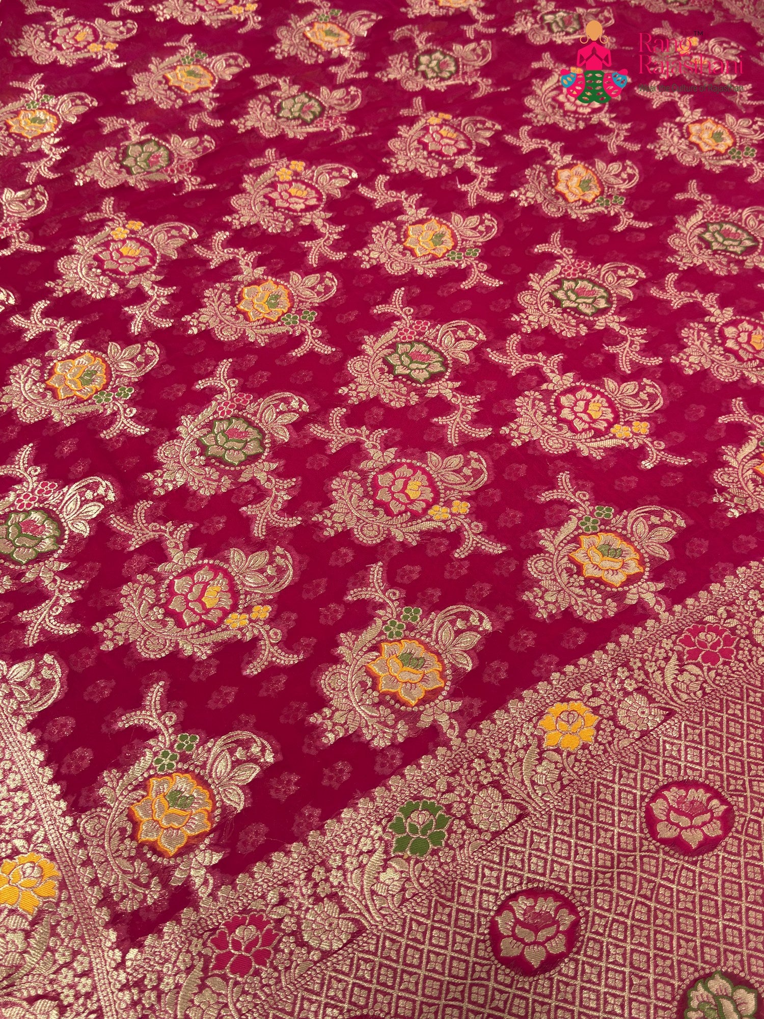 Rani Soft Georgette Meenakari Zari Saree for Wedding Reception | Shop Latest