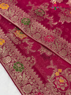 Rani Soft Georgette Meenakari Zari Saree for Wedding Reception | Shop Latest
