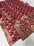 complete look of rani soft georgette meenakari zari saree