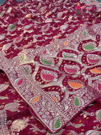 Rani Soft Georgette Meenakari Zari Saree for Bridal | Order Online