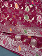 Rani Soft Georgette Meenakari Zari Saree for Bridal | Order Online