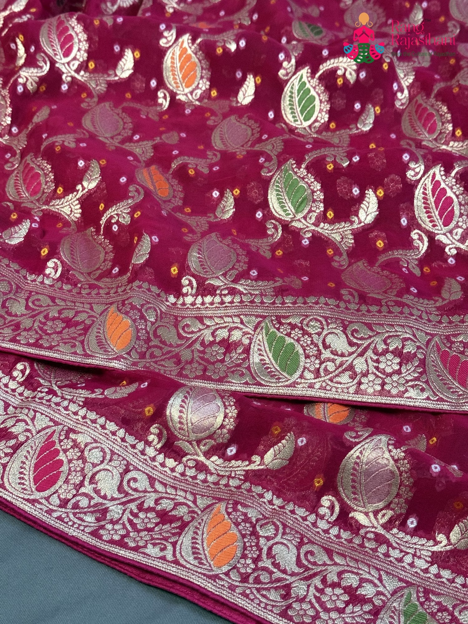 Rani Soft Georgette Meenakari Zari Saree for Bridal | Order Online