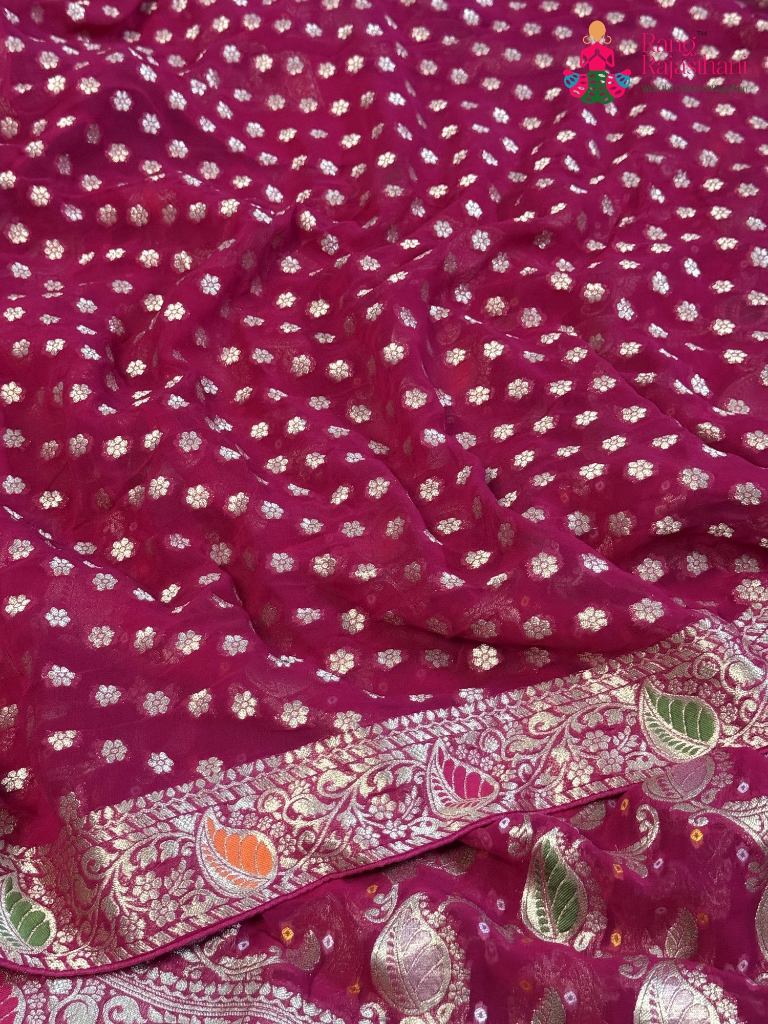 Rani Soft Georgette Meenakari Zari Saree for Bridal | Order Online