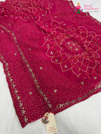 complete look of rani synthetic bandhani saree