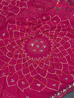 Rani Synthetic Bandhani Chunri Saree for Mayra Ceremony | Elegant Pick