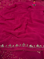 Rani Synthetic Bandhani Chunri Saree for Mayra Ceremony | Elegant Pick