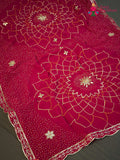 Rani Synthetic Bandhani Chunri Saree for Mayra Ceremony | Refined Pick