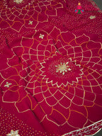 Rani Synthetic Bandhani Chunri Saree for Mayra Ceremony | Refined Pick