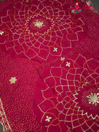 Rani Synthetic Bandhani Chunri Saree for Mayra Ceremony | Refined Pick
