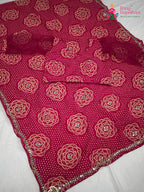 pallu detailing of rani fabric saree elegant essential festive