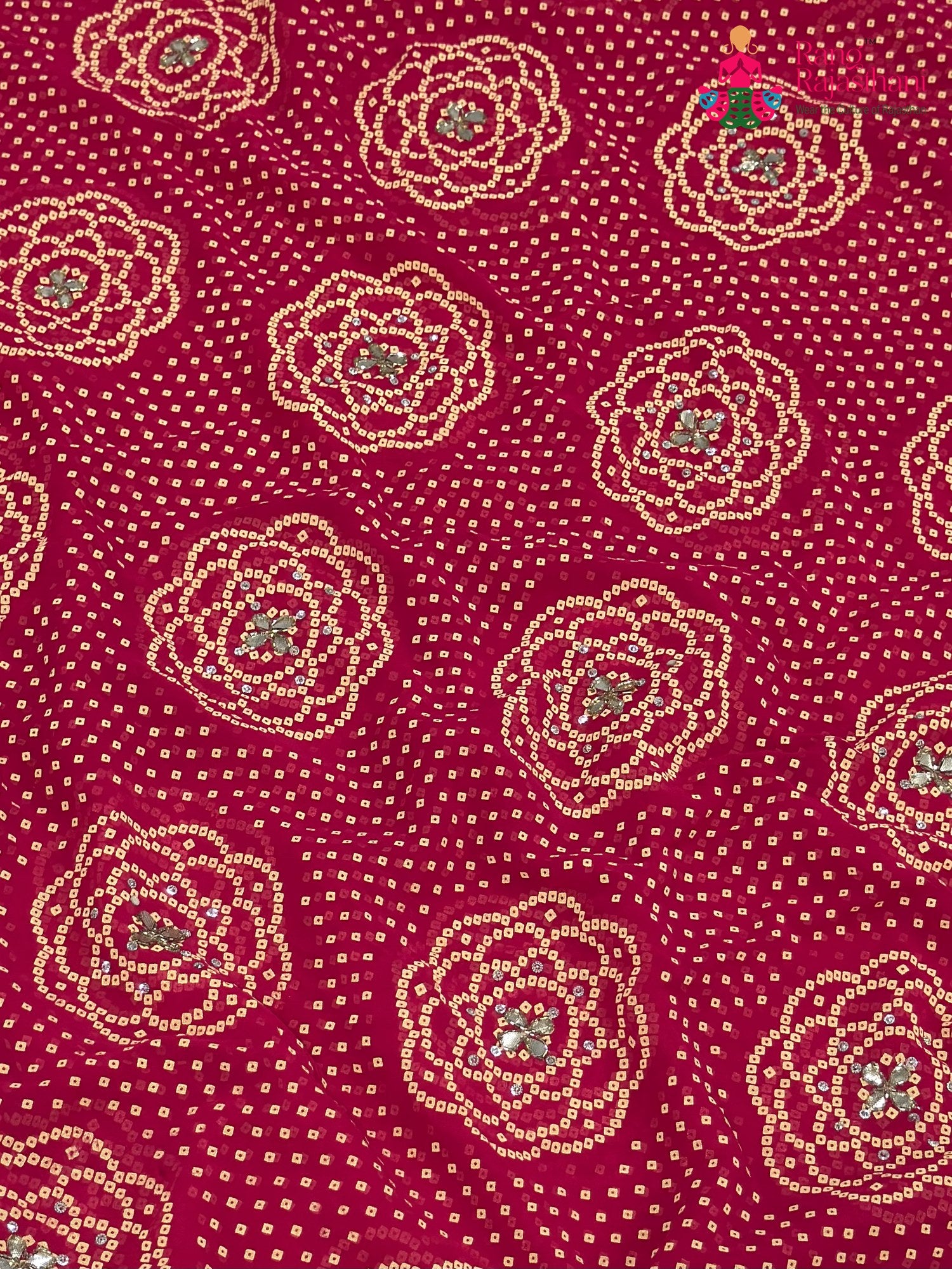 Rani Synthetic Hand Embellishment Chunri Saree for Festive Celebration | Style Pick