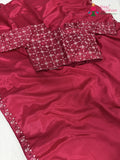 Rani Synthetic Resham Embroidery Saree for Sangeet Night | Order Online